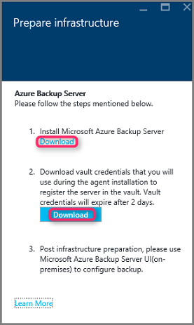 Příprava infrastruktury pro Azure Backup Server