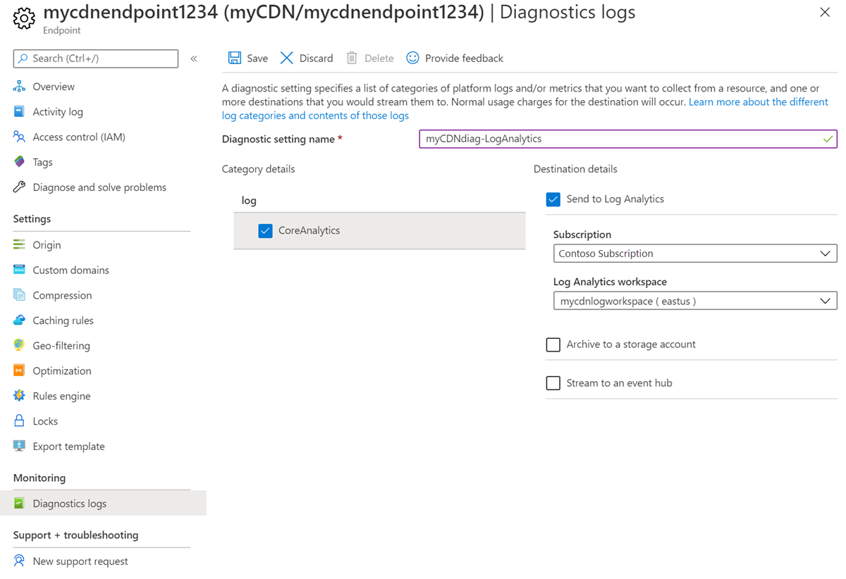 Diagnostické protokoly – Log Analytics