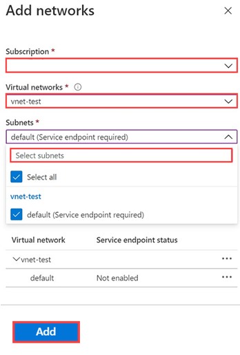 Přidejte virtuální síť do účtu služby Azure Storage pro připojení k Azure Data Exploreru.