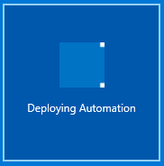 Snímek obrazovky s indikátorem, který ukazuje probíhající nasazení služby Azure Automation