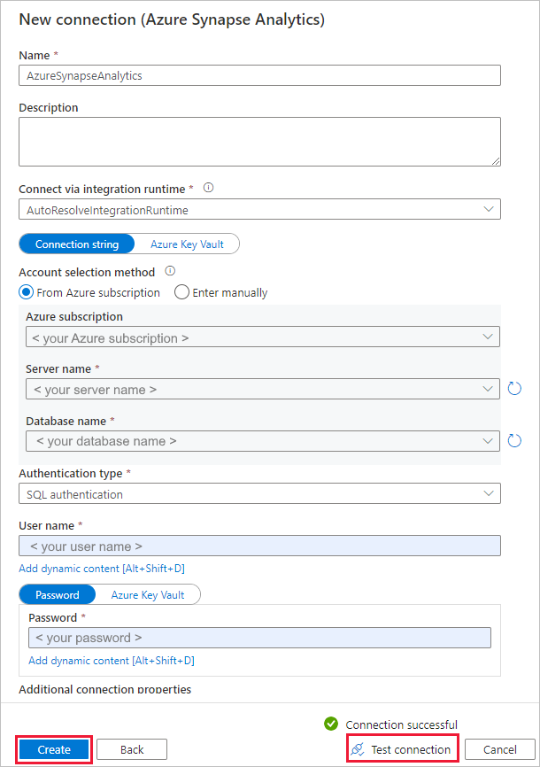 Konfigurace Azure Synapse Analytics