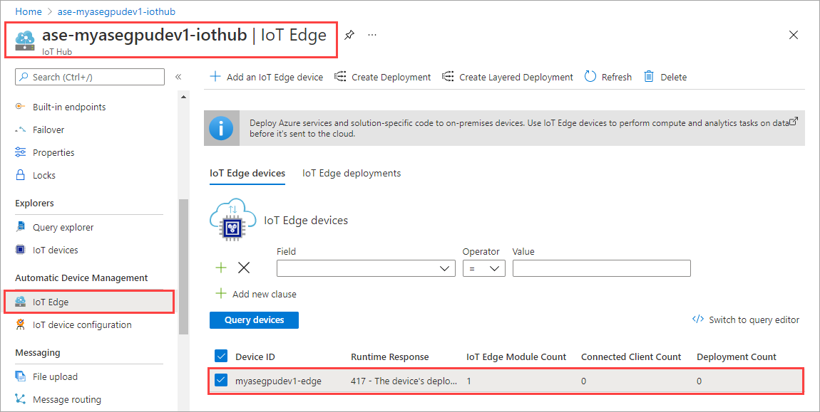 Přejděte na IoT Edge.