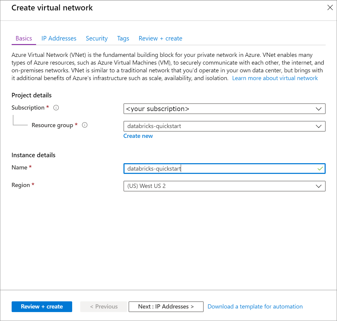 Základy virtuální sítě na webu Azure Portal