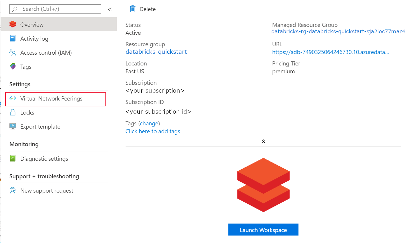 Přehled Azure Databricks na webu Azure Portal