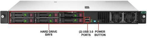 Fotka předního panelu HPE ProLiant DL20