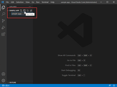 Snímek obrazovky znázorňující, jak vytvořit složku v editoru Visual Studio Code