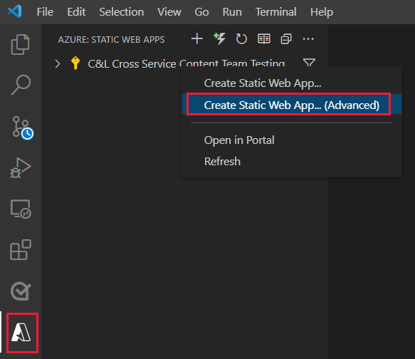 Snímek obrazovky s rozšířením sady Visual Studio