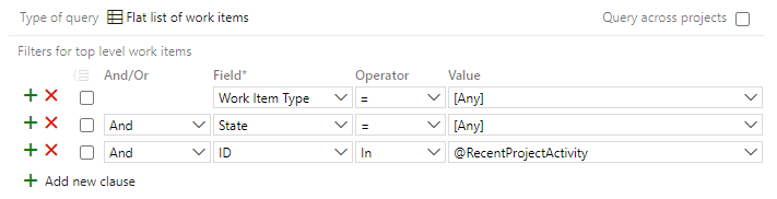 Editor Power Query s ID v klauzuli dotazu @MyRecentActivity