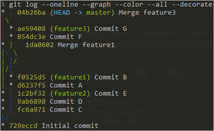 protokol konzoly git graphu