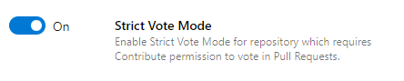 Snímek obrazovky s nastavením úložiště Strict Vote Mode