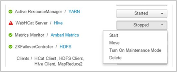 Apache Ambari Restart WebHCat Server.