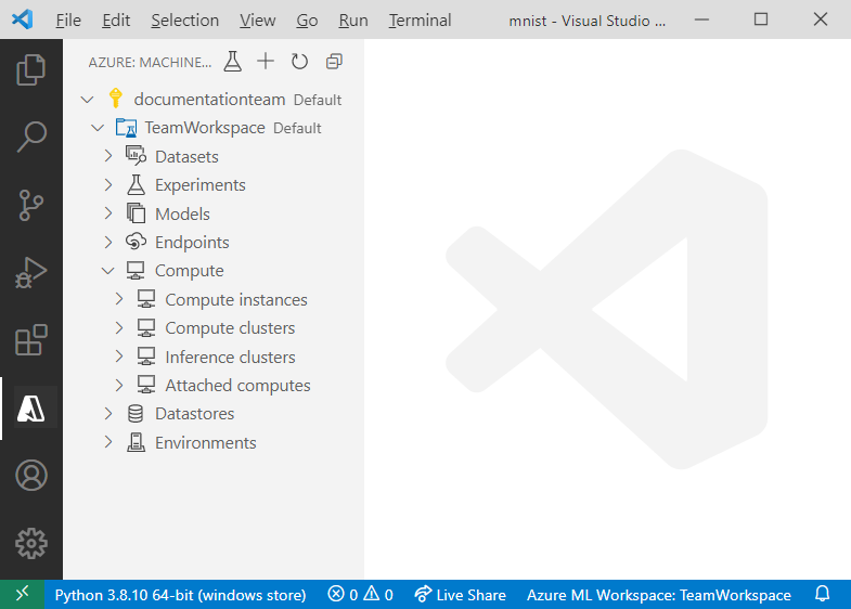 Rozšíření VS Code pro Azure Machine Learning