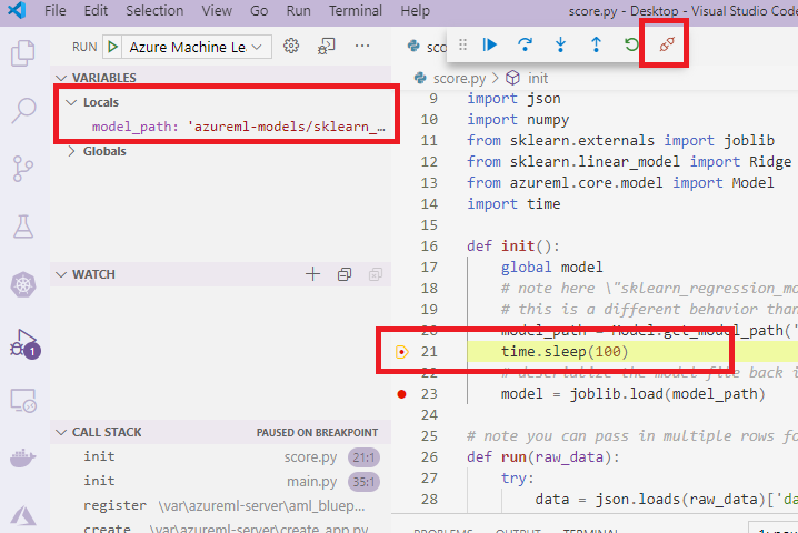 Zarážka VS Code v score.py