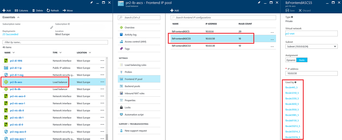 Nový front-endový fond IP adres na webu Azure Portal