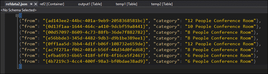 Select INTO ref table Stream Analytics – dotaz