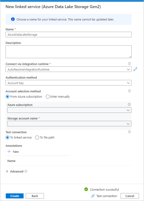 Konfigurace Azure Data Lake Storage Gen2