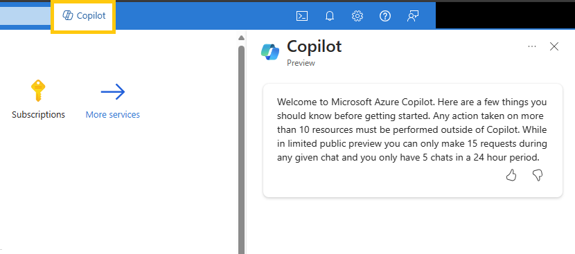 <Copilot na webu Azure Portal>