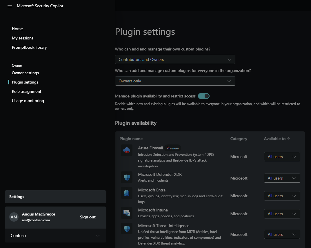 Screenshot of plugin settings.