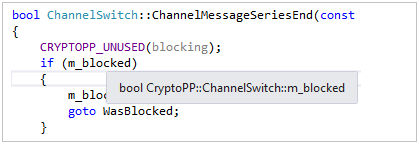 Snímek obrazovky s popisem Rychlé informace v sadě Visual Studio 2017