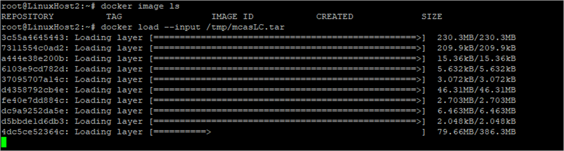 Snímek obrazovky s importem image kolektoru protokolů do úložiště Dockeru