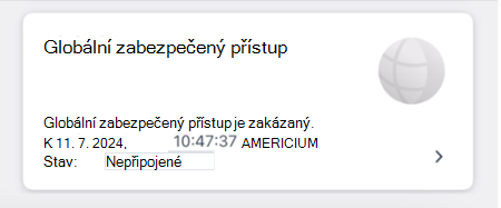 Snímek obrazovky s dlaždicí Globální zabezpečený přístup