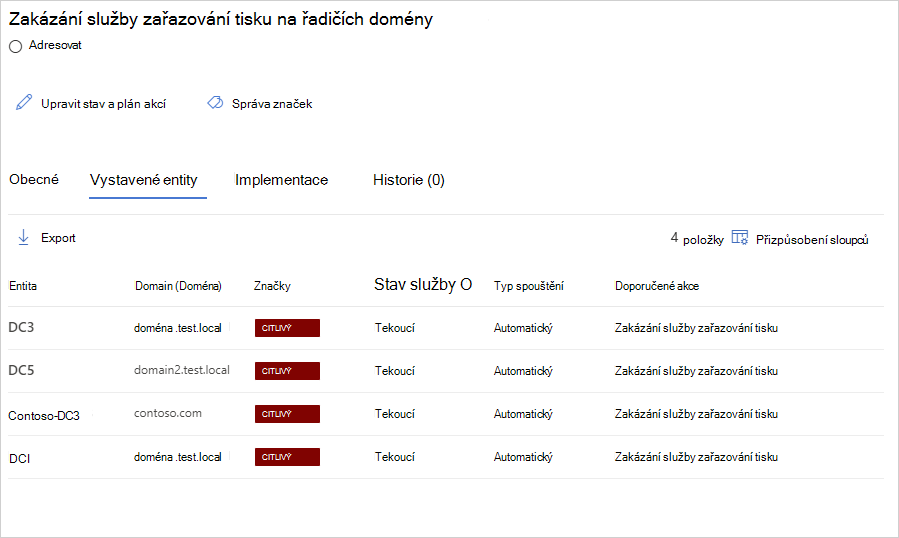 Zakažte hodnocení zabezpečení služby zařazování tisku.