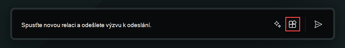 Snímek obrazovky s panelem výzev v Microsoft Security Copilot se zvýrazněnou ikonou Zdroje