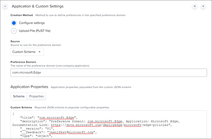 Profile source and custom schema