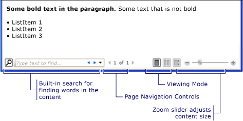 : Příklad vykresleného toku ve formátu FlowDocument