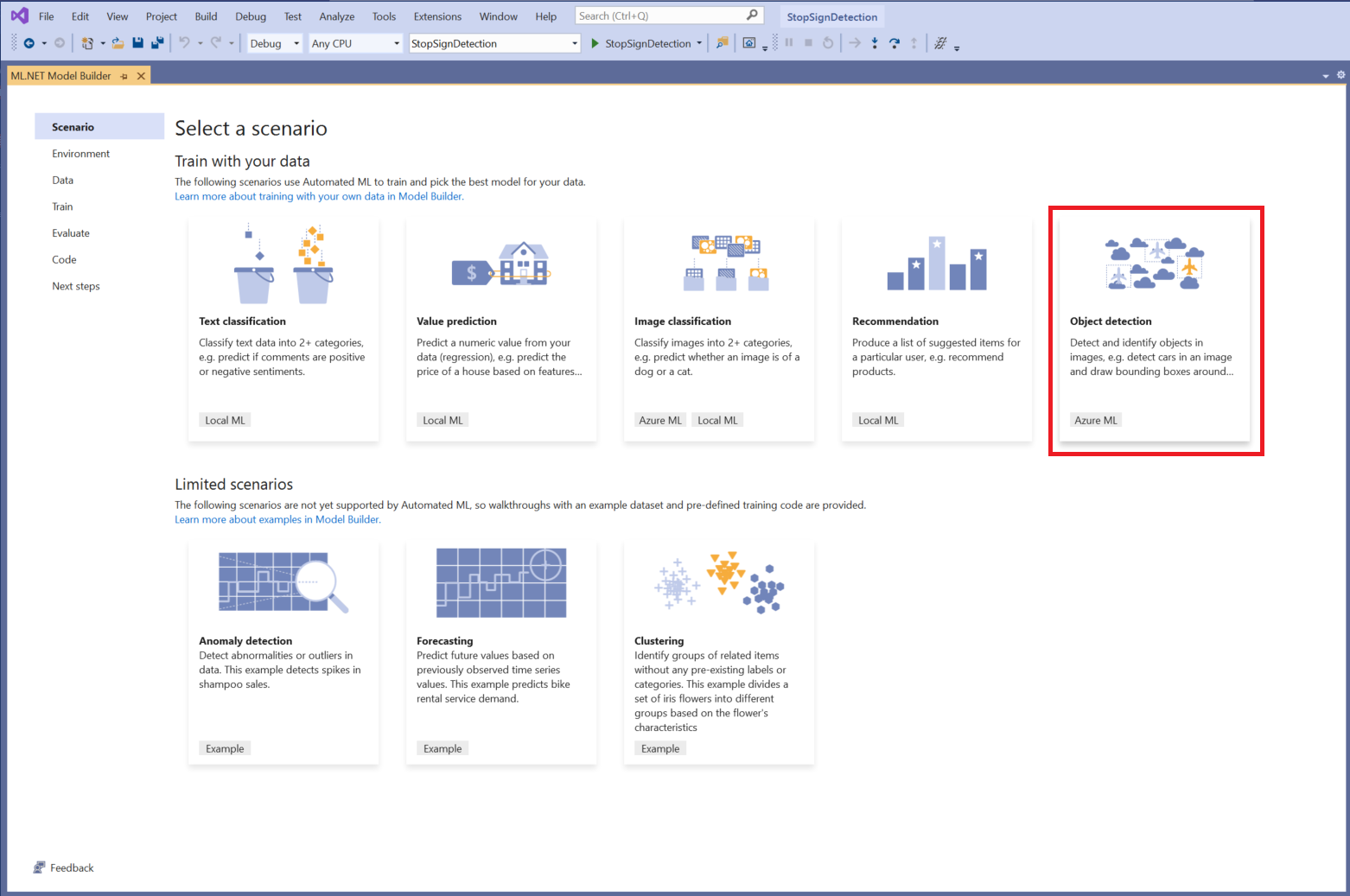 Průvodce Tvůrcem modelů v sadě Visual Studio