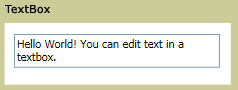 Snímek obrazovky TextBox