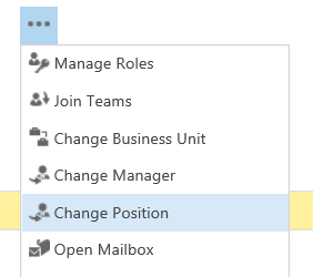 Změna pozice v zabezpečení hierarchie v Dynamics 365 for Customer Engagement.