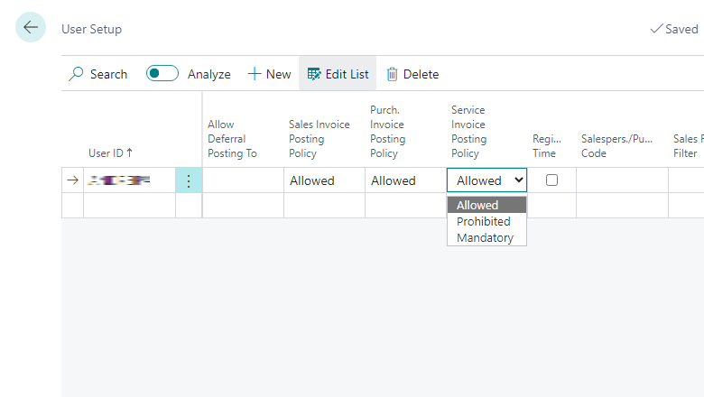 Service Invoice Posting Policy