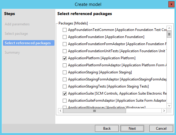 Selecting the model to reference.