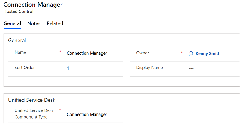 Connection manager hosted control.