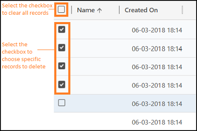Vyberte záznamy, které chcete odstranit.