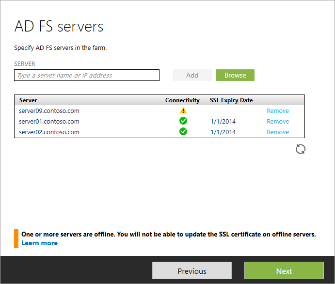 offline server v seznamu