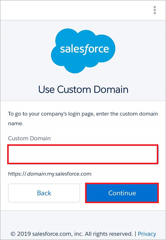 Vlastní doména mobilní aplikace Salesforce