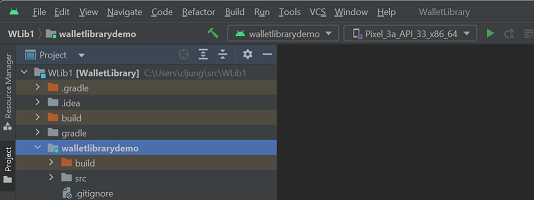 Snímek obrazovky se sadou Android Studio