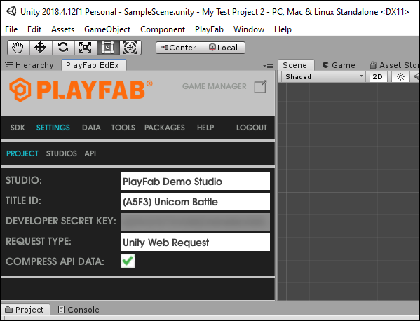 PlayFab Title Settings