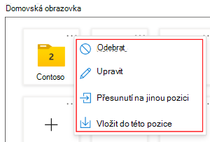 Snímek obrazovky, který ukazuje, jak přesunout aplikace a složky do různých umístění na vyhrazených zařízeních s Androidem Enterprise spuštěných v režimu s více aplikacemi v Microsoft Intune