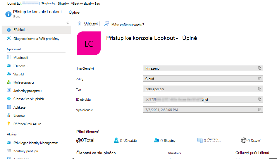 ID objektu skupiny Microsoft Entra