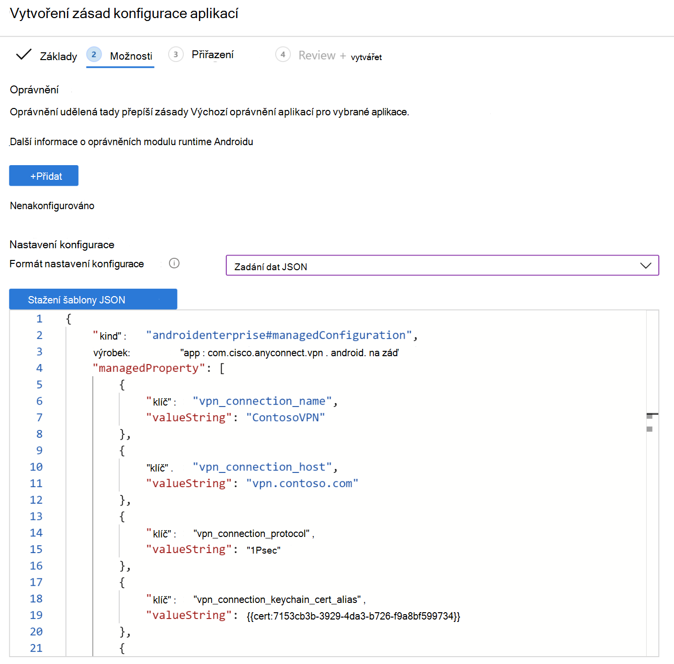 Příklad použití toku JSON – Upravit JSON