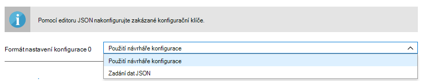 Formát nastavení konfigurace – Použití návrháře konfigurace