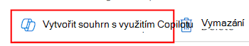 Snímek obrazovky, který ukazuje, že u zásad konfigurace zařízení v Microsoft Intune a Centru pro správu Intune můžete vybrat Vytvořit souhrn pomocí Copilotu.