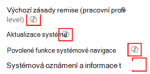 Snímek obrazovky znázorňující popisek Copilotu pro nastavení v Microsoft Intune a Centru pro správu Intune