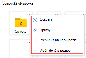 Snímek obrazovky, který ukazuje, jak přesunout aplikace a složky do různých umístění na vyhrazených zařízeních s Androidem Enterprise spuštěných v režimu s více aplikacemi v Microsoft Intune