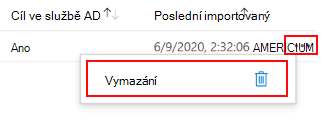 Snímek obrazovky, který ukazuje, jak odstranit nebo odebrat objekt zásad skupiny (GPO), který jste naimportovali do analyzátoru Zásady skupiny v Centru pro správu Microsoft Intune a Intune