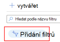 Snímek obrazovky, který ukazuje, jak přidat filtr pro filtrování existujícího seznamu filtrů v Microsoft Intune