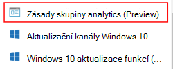 Snímek obrazovky znázorňující ukázkovou značku verze Public Preview v centru pro správu Microsoft Intune a Microsoft Intune